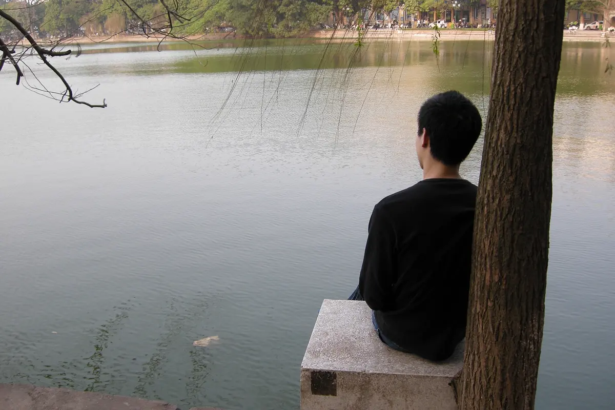Hoan Kiem Lake in the centre of Hanoi