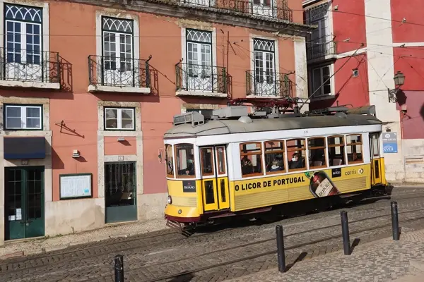 Tram in the Alfama, Lisbon