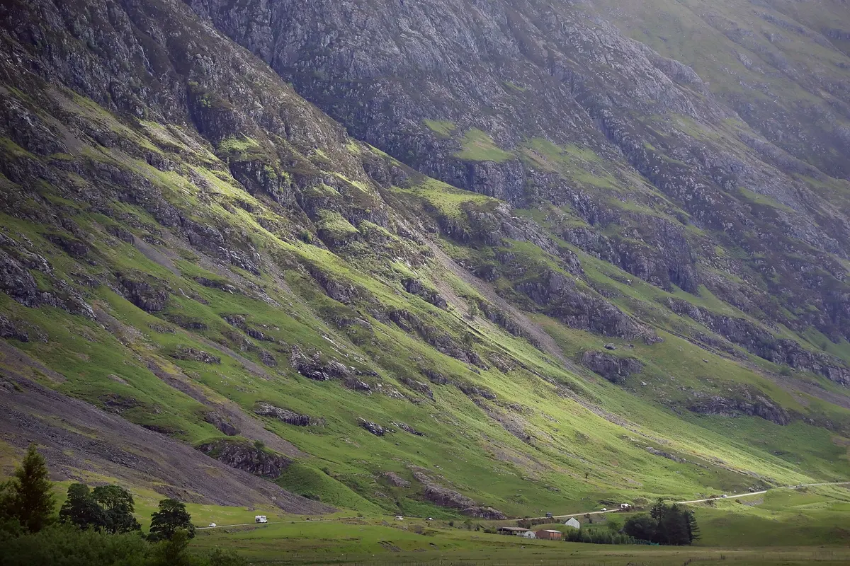 Das Tal von Glencoe in den schottischen Highlands