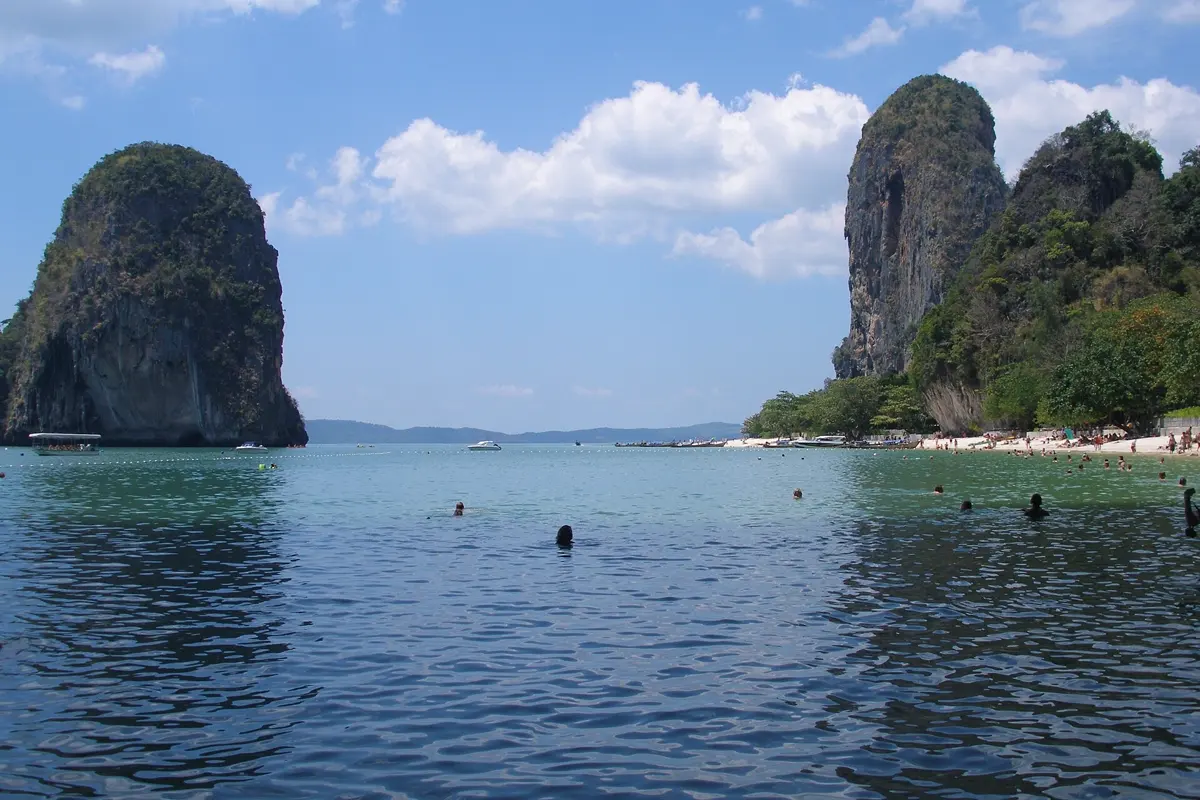 Cliffs and beach at Railay near Krabi on Thailand's Andaman coast