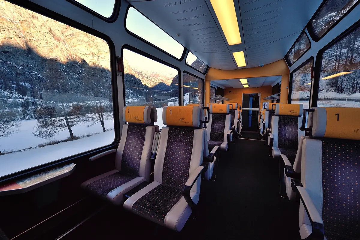 A regional train in the Swiss Alps