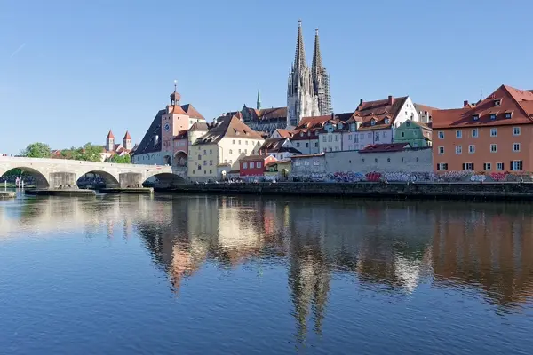 Cathedral and Stone Bridge in Regensburg