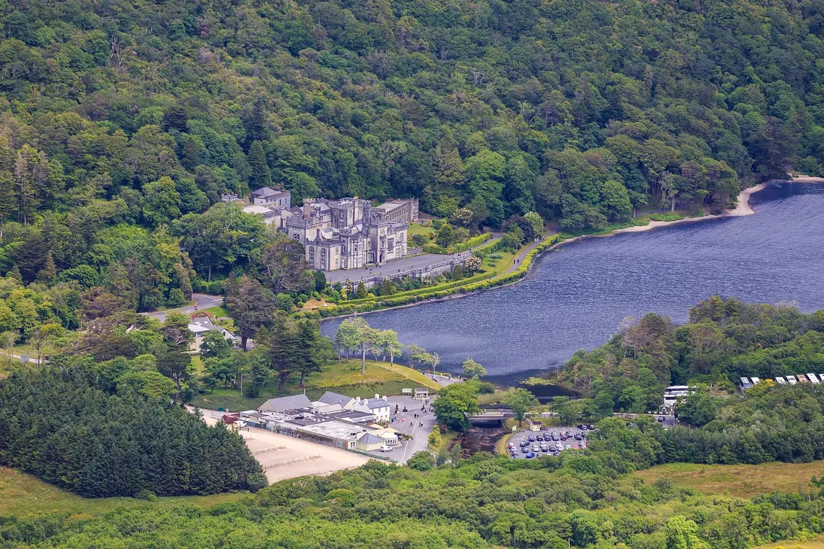 Kylemore Abbey from Diamond Hill in Connemara