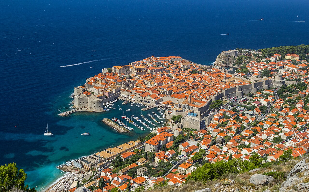 View of Dubrovnik's old town and the Adriatic