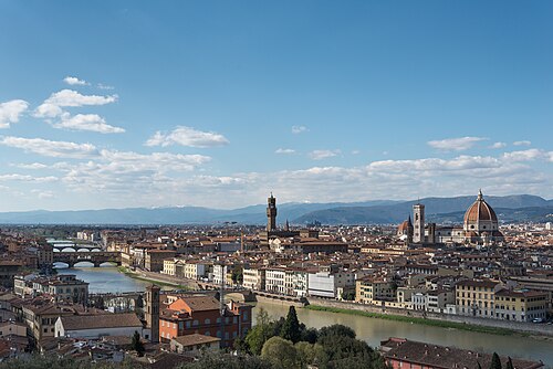 View over Florence with the cathedral dome
