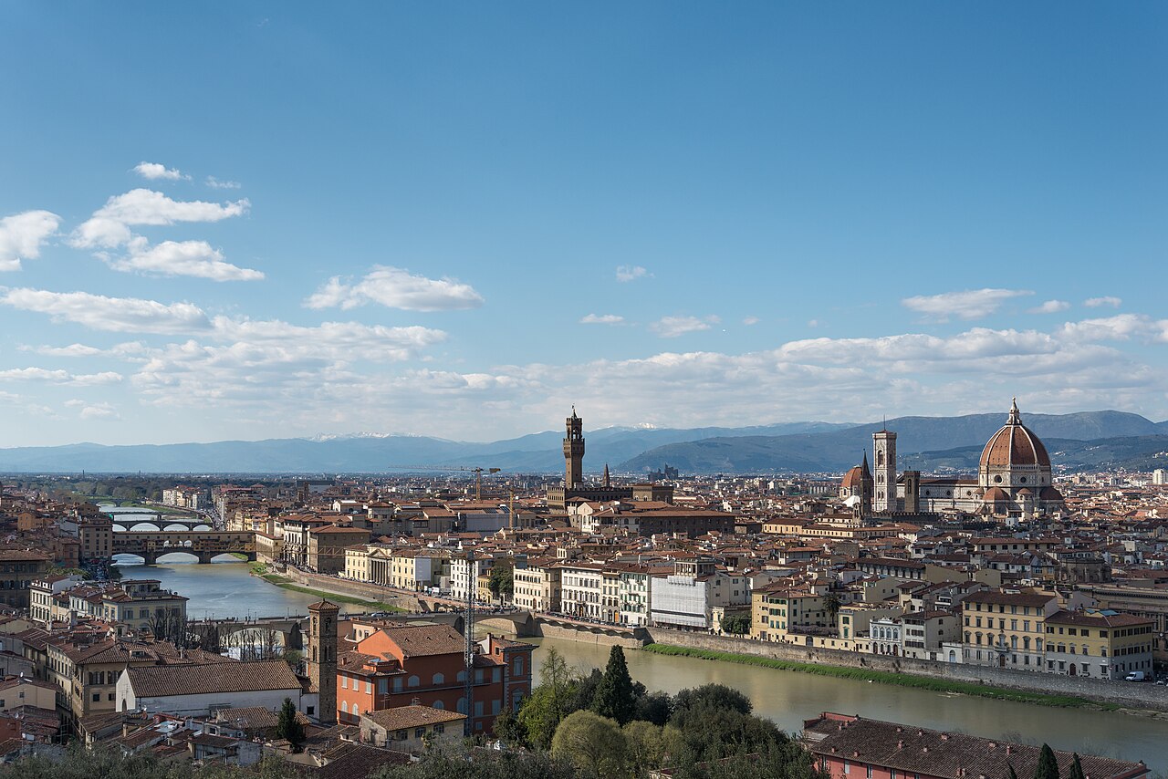View over Florence with the cathedral dome