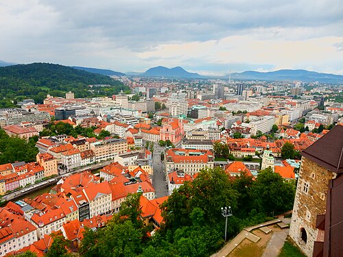 View from the castle over Ljubljana's old town