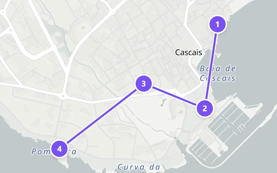Map of day 5 in Lisbon: 4 stops in walking order
