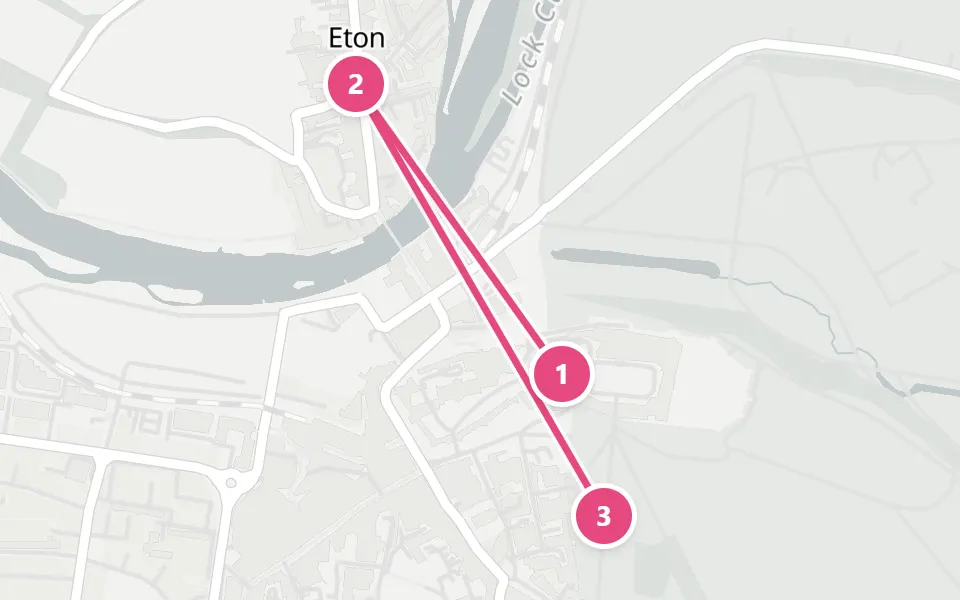 Map of day 4 in London: 3 stops in walking order