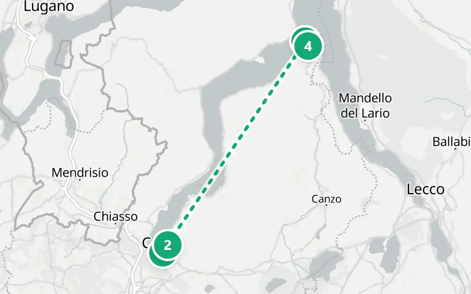 Map of day 3 in Milan: 4 stops in walking order