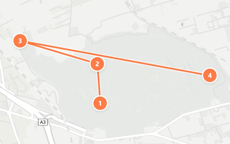 Map of day 2 in Naples: 4 stops in walking order
