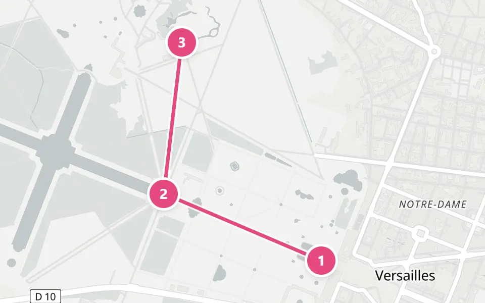 Map of day 4 in Paris: 3 stops in walking order