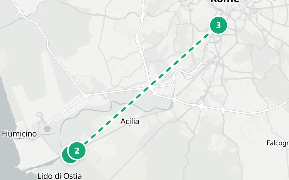 Karte von Tag 3 in Rom: 3 Stopps in Gehreihenfolge