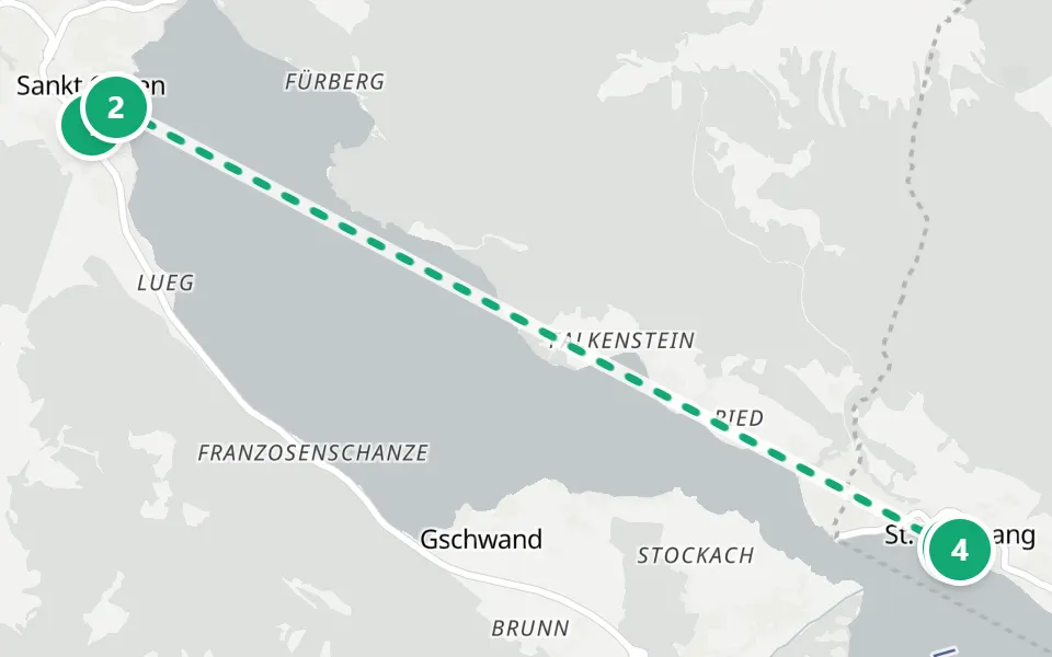 Map of day 3 in Salzburg: 4 stops in walking order