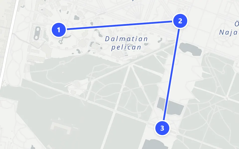 Map of day 1 in Vienna: 3 stops in walking order