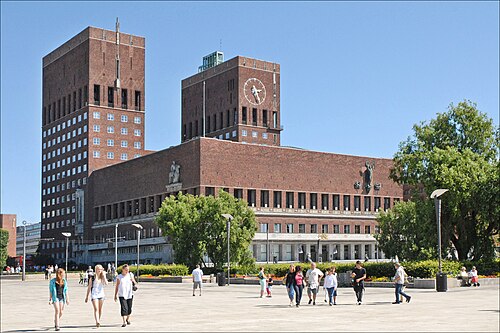 Oslo City Hall with its two towers