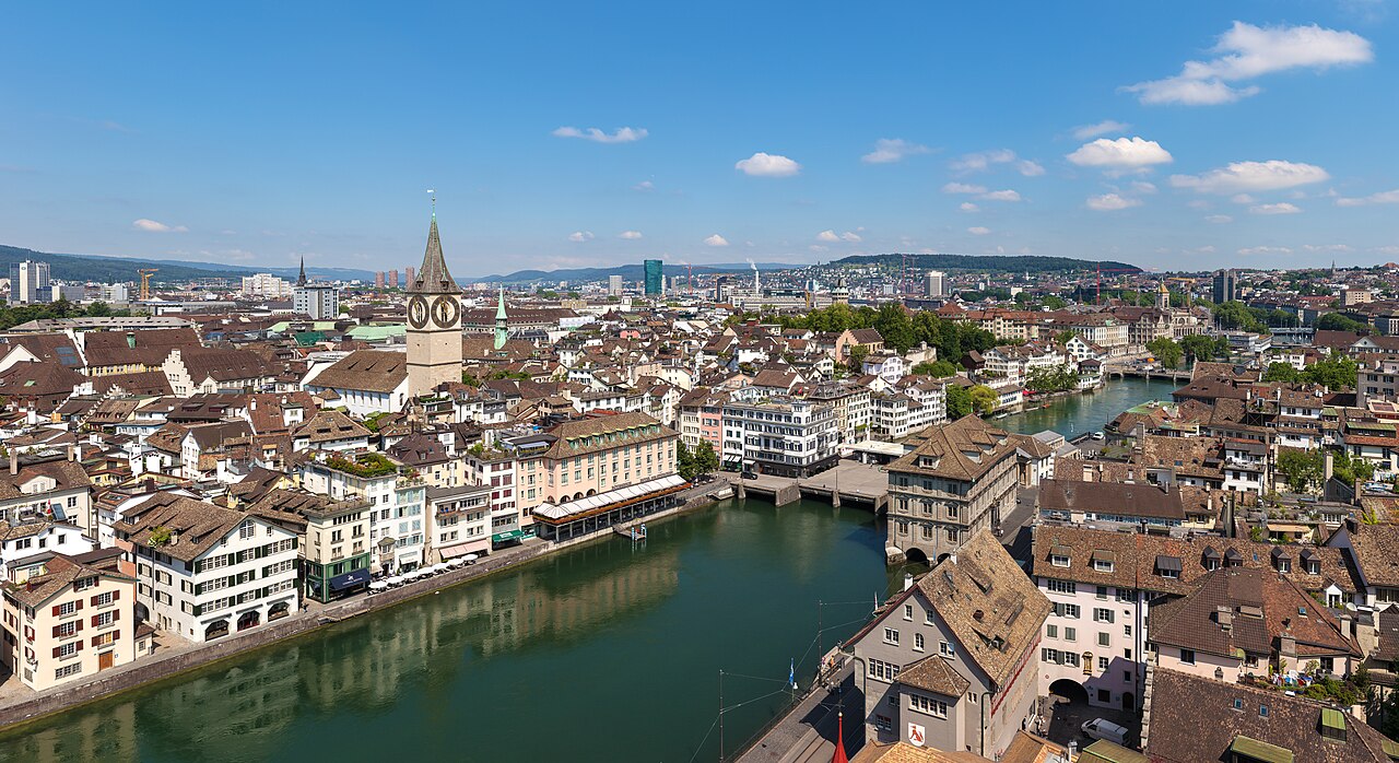 View over Zurich and the Limmat